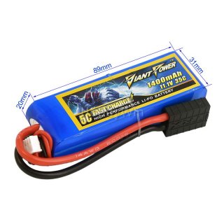 11.1V 3S 1400mAh 35C LiPO Battery TRX Type plug