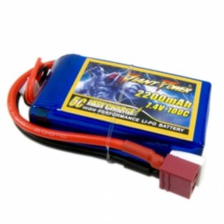 7.4V 2S 2200mAh 100C LiPo Battery T plug
