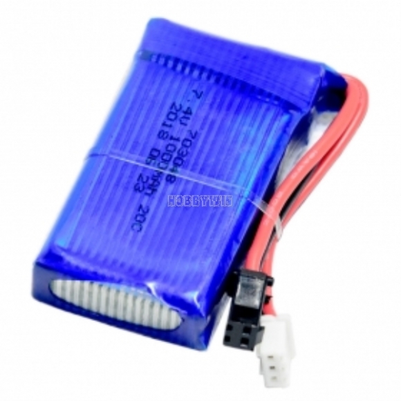 7.4V 2S 1000mAh 20C LiPO battery SM-2P positive plug