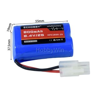 6.4V 2S 900mAh HFC18500 LiFePO Battery KET 2P male Normal Plug
