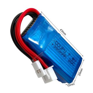 7.4V 2S 380mAh 20C LiPo Battery MX2.0 -2P Nor plug