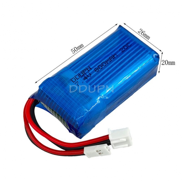 7.4V 2S 800mAh 20C LiPo Battery MX2.0 2P Nor male plug