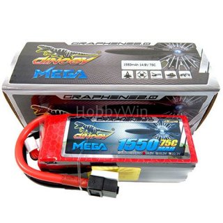 14.8V 4S 1550mAh 75C LiPO Battery TX60 plug