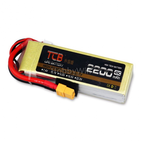 14.8V 4S 2200mAh 45C Upgrade LiPo Battery XT60 plug