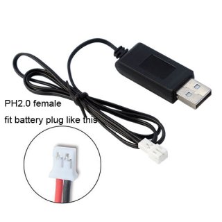 4.2V 300mA USB Charger Cable PH2.0 Female Plug Positive