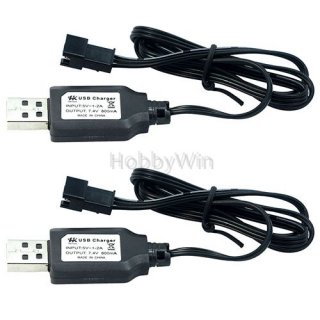 7.4V 2S LiPO Charger USB Cable 800mA SM-3P positive plug
