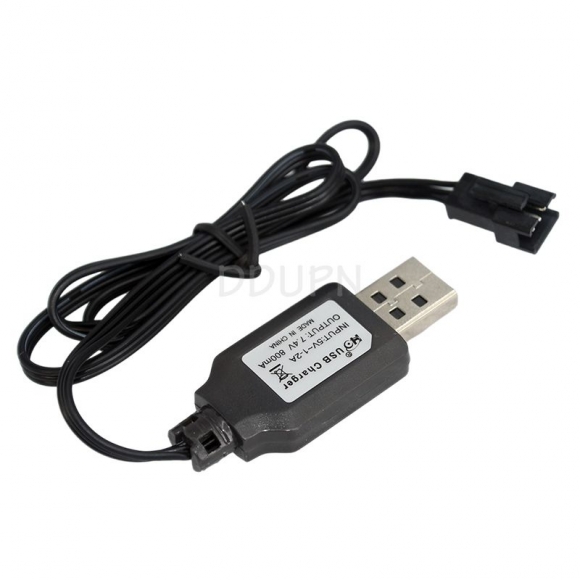 7.4V LiPo Battery USB Charger Cable 800mA SM-3P Rev plug