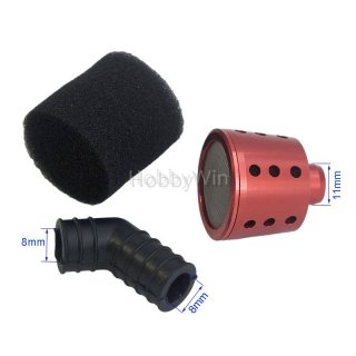Red Aluminum Tapered Air Filter for 1 /10 RC Car