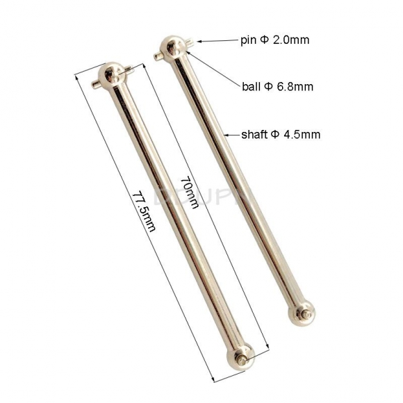 HBX part 90206 Rear Drive Shafts (Metal) 2P