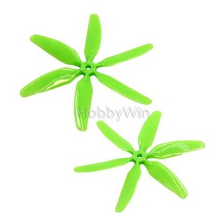 6 Bladed 5x4 Propeller Green CW +CCW 10 pairs
