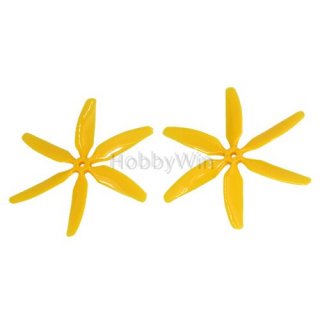 6 Bladed 5x4 Propeller Yellow CW +CCW 10 pairs