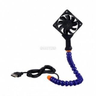 Blue /Black Soldering Flexible Arm USB Fan