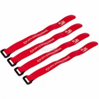 Non-Slip Silicone Battery Strap 300x20mm Red 4pcs