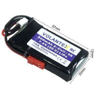 VolantexRC part 765221 LiPO Battery 2S 7.4V 500mAh 20C JST plug
