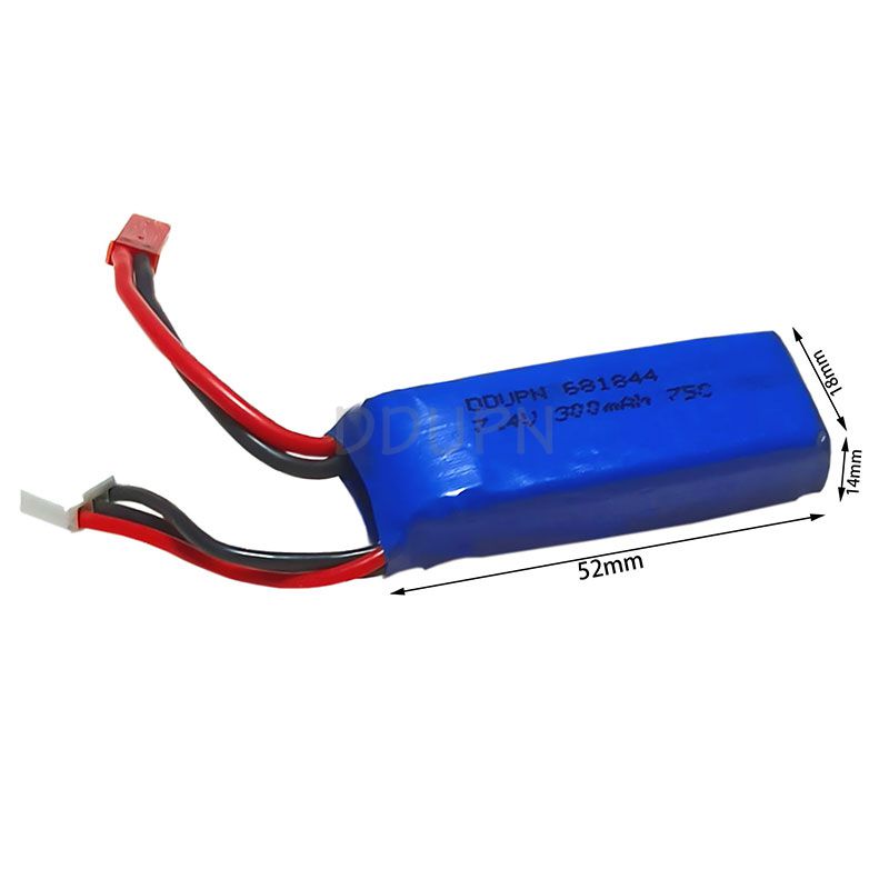 7.4V 2S 300mAh 75C LiPO Battery JST Plug  7.4V 2S 300mAh 75C LiPO Battery JST Plug