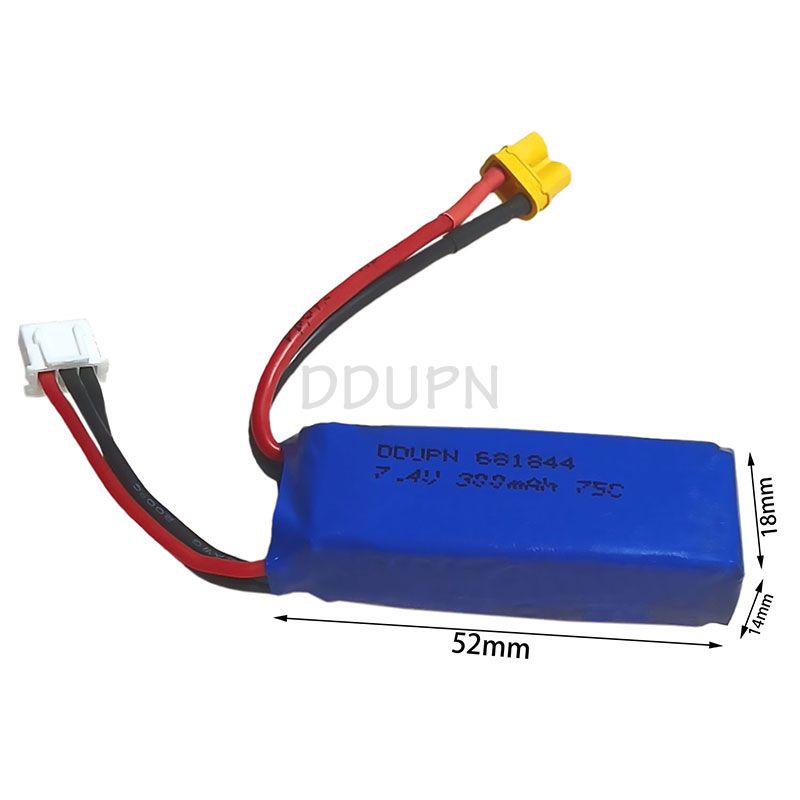 7.4V 2S 300mAh 75C LiPO Battery XT30 Plug  7.4V 2S 300mAh 75C LiPO Battery XT30 Plug