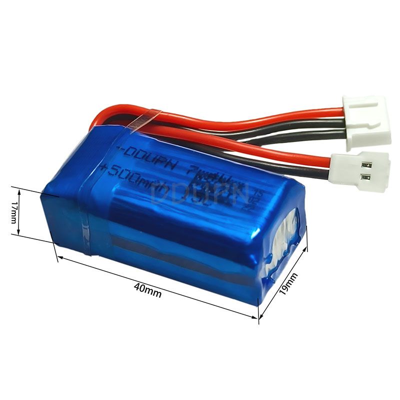 7.4V 2S 500mAh 15C LiPO Battery MX2.0 2P Male Plug