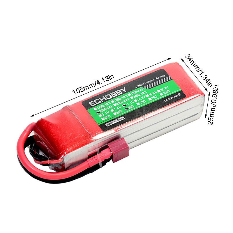 11.1V 3S 2200mAh 65C LiPO Battery T plug