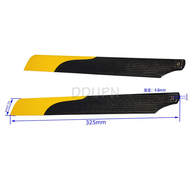 325mm Carbon Main Blades Black +Yellow 325mm Carbon Main Blades Black +Yellow
